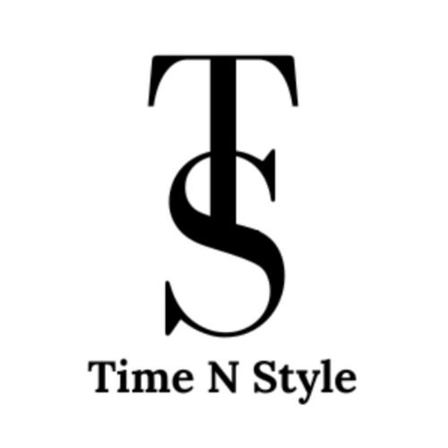 Black logo with 'TS' design on a white background, featuring the text 'Time N Style'.
